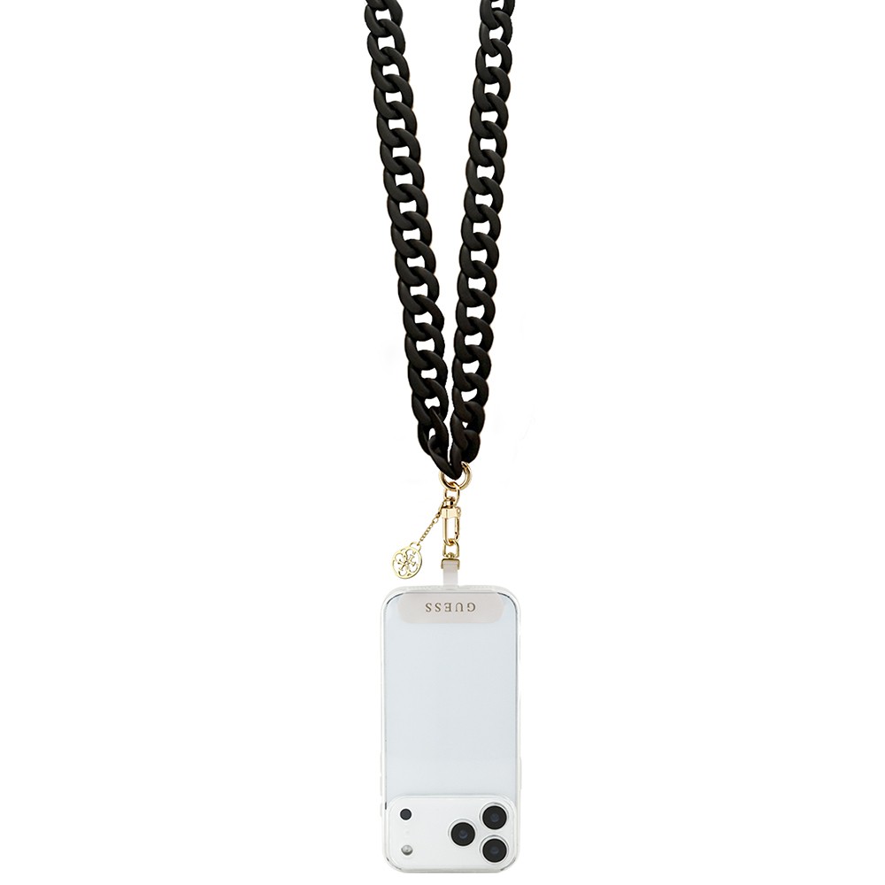 Guess Orjinal Lisanslı 4G Metal Logolu Büyük Zincirli Çapraz Vücut Telefon Askı Kayışı 120cm