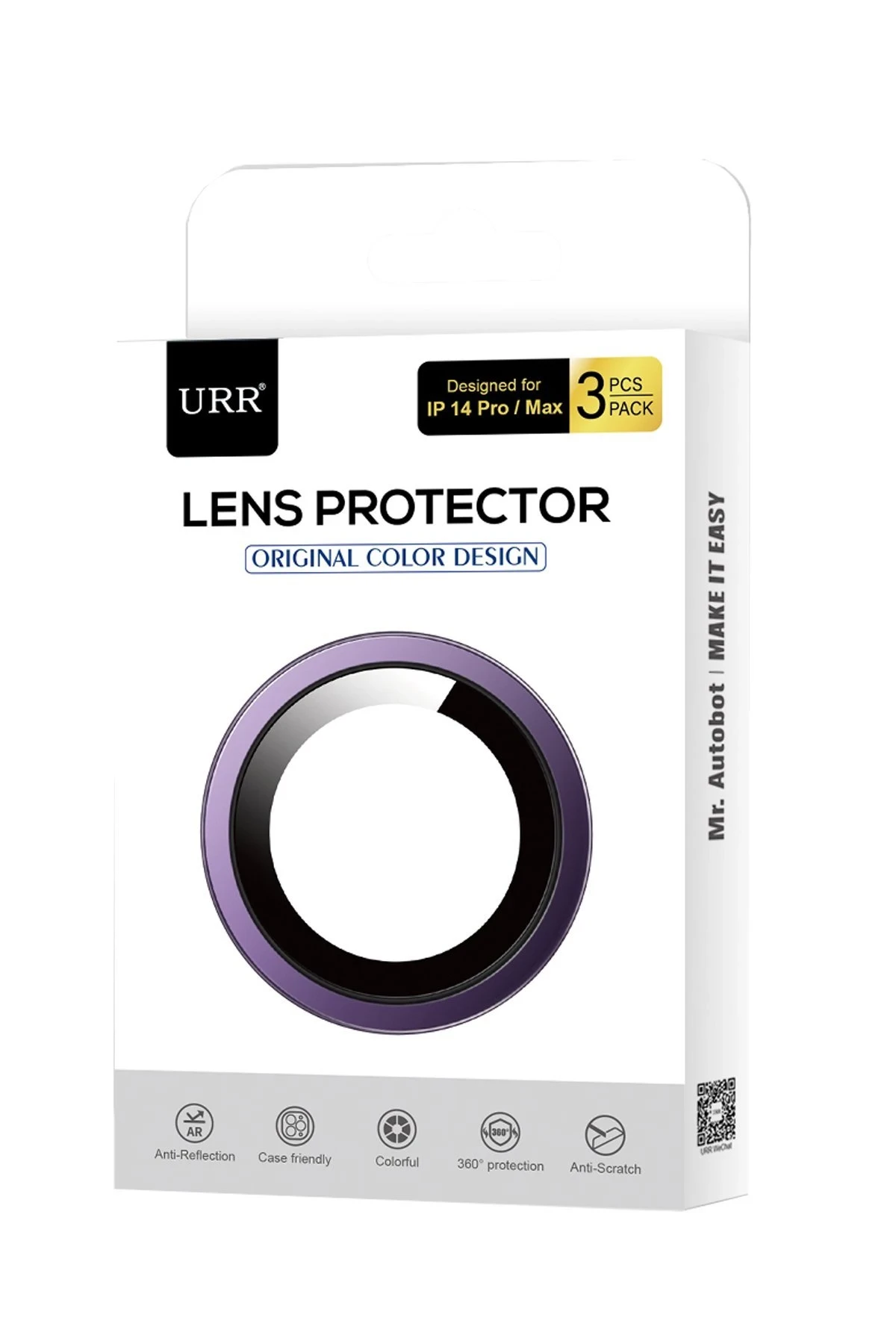 URR iPhone 14 Pro Max 3D PVD Dioxide Kamera Lens Koruyucu