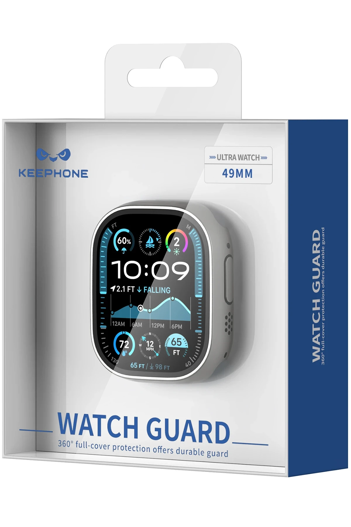 Keephone Watch 42mm 360X Defense Camlı Kasa Ekran Koruyucu