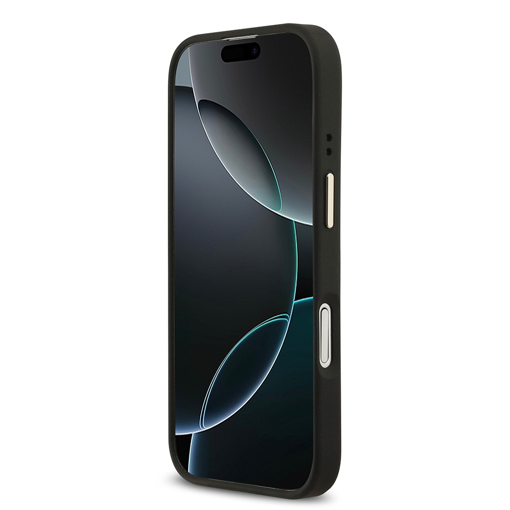 Apple iPhone 17 Kılıf Guess Orjinal Lisanslı M-safe Şarj Özellikli 4G Desenli PU Metal Plaka Klasik Logolu Kapak