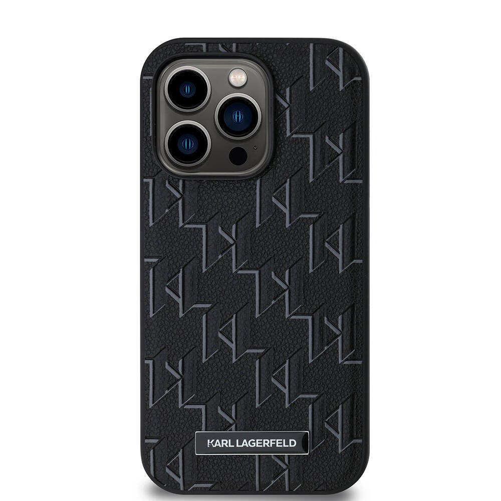 Apple iPhone 14 Pro Max Kılıf Karl Lagerfeld Orjinal Lisanslı M-safe Şarj Özellikli KL Yazılı Hot Stamp Kapak
