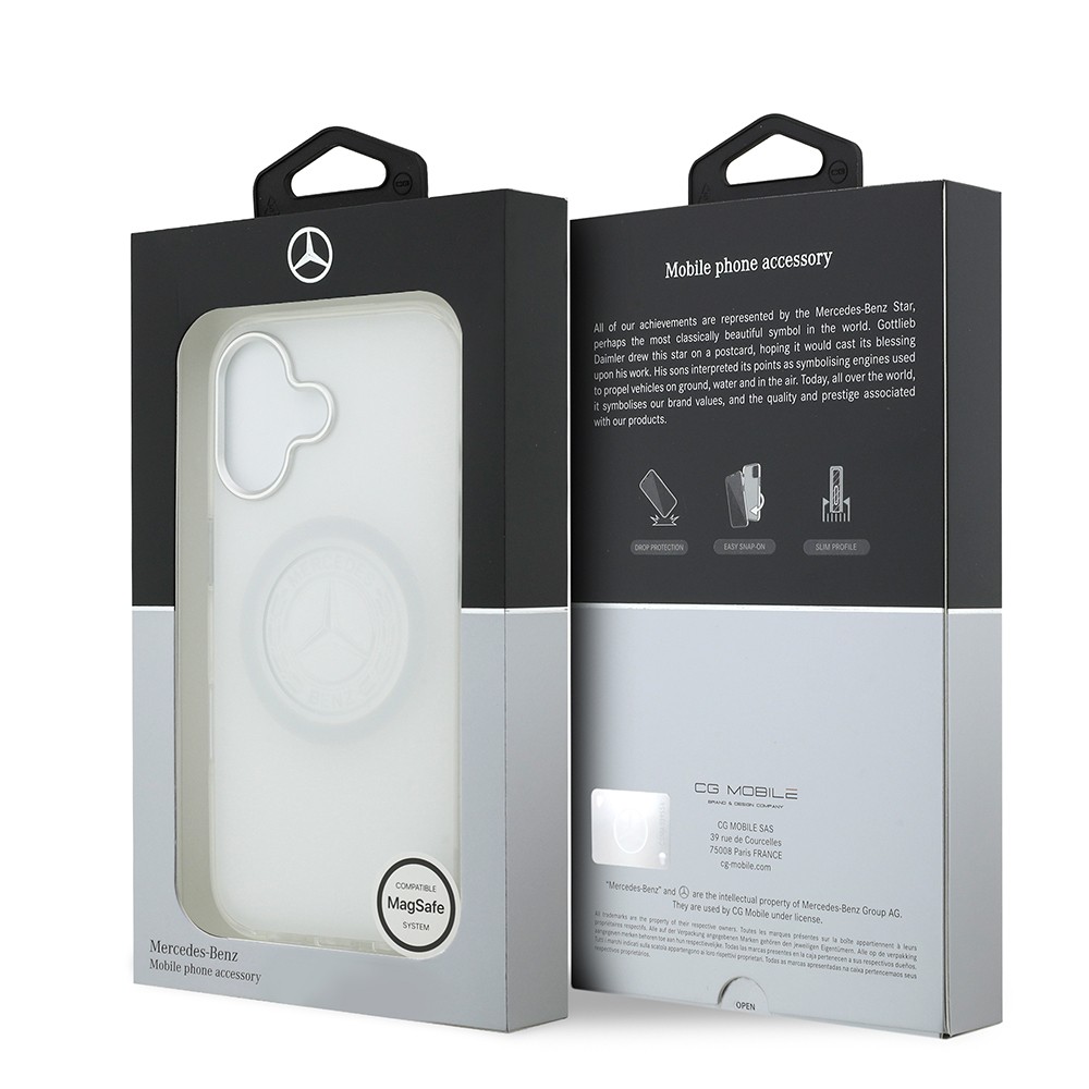 Apple iPhone 17 Kılıf Mercedes Benz Orjinal Lisanslı M-safe Şarj Özellikli Buzlu PC Nostaljik Yıldız Dizayn Kapak