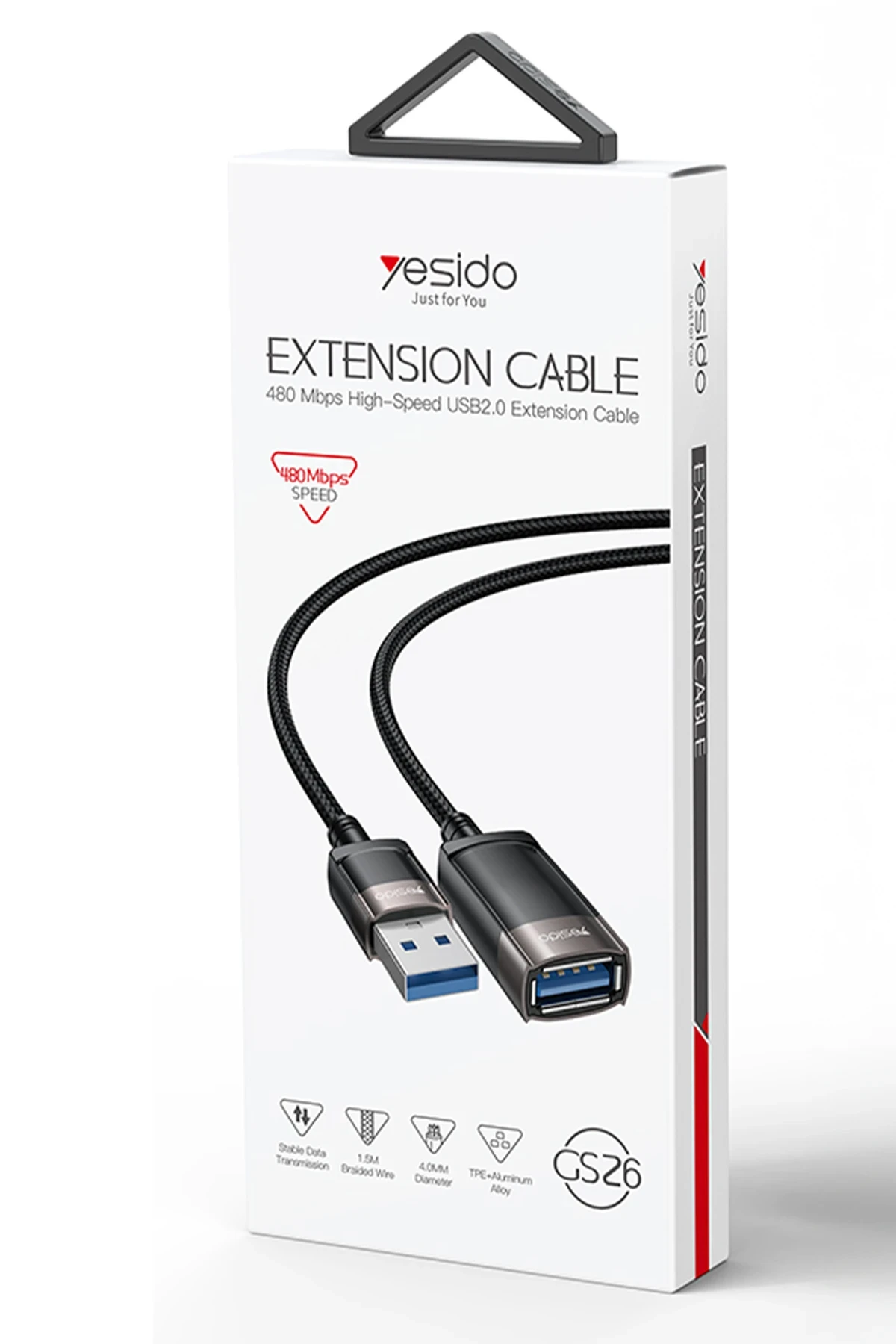 Yesido GS26 1.5M USB to Dişi USB 480 Mbps Data Aktarım Hızlı Dönüştürücü Kablo