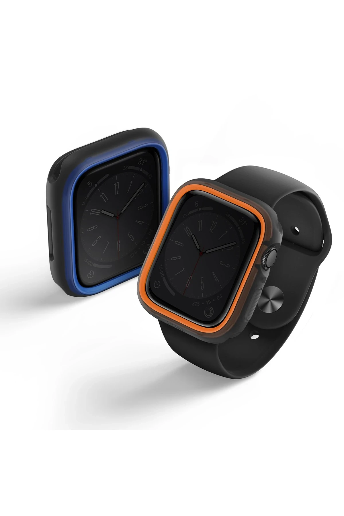 Uniq Watch 45mm Moduo Camlı Kasa Ekran Koruyucu - Turuncu-Mavi