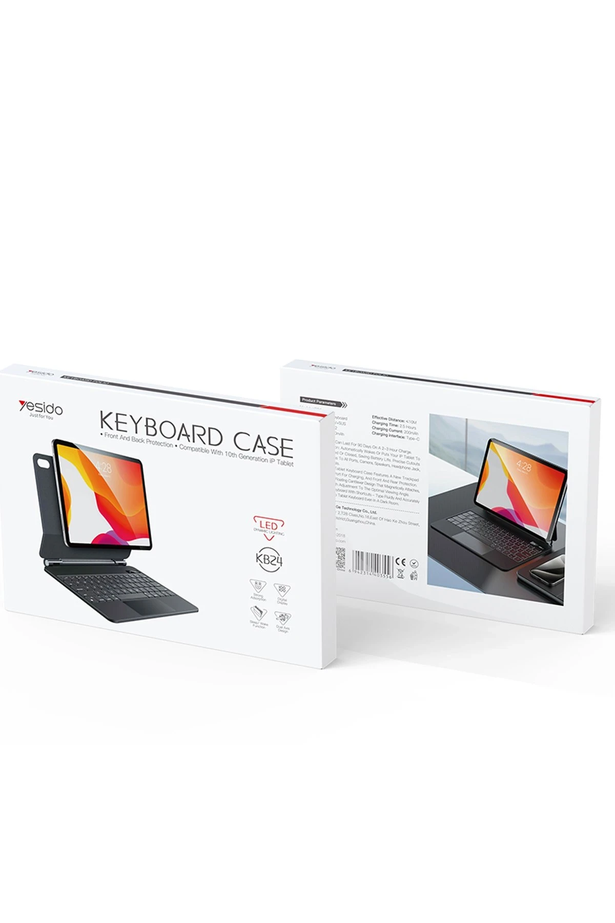 Yesido KB24 iPad 2022 10.9 (10.nesil) Tecno Klavyeli Tablet Kılıfı