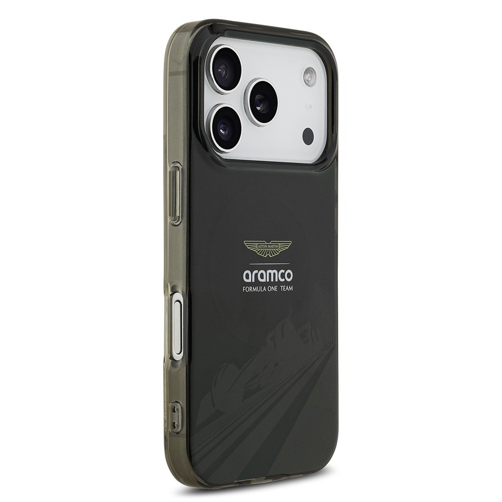 Apple iPhone 17 Pro Kılıf Aston Martin Orjinal Lisanslı M-safe Şarj Özellikli IML Baskı Logolu Formula Tasarımlı Kapak