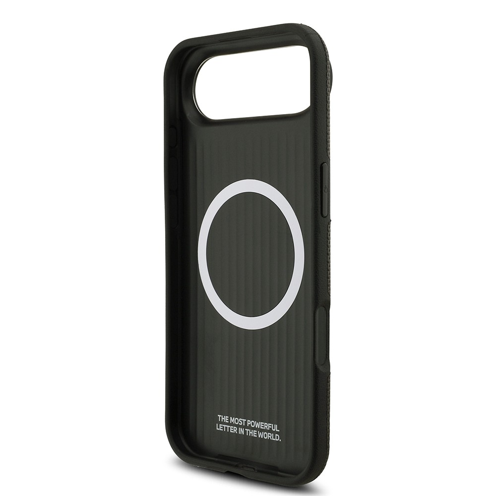 Apple iPhone 17 Air Kılıf BMW Orjinal Lisanslı M-safe Şarj Özellikli Metal Logolu Delikli M Dizayn Deri Kapak