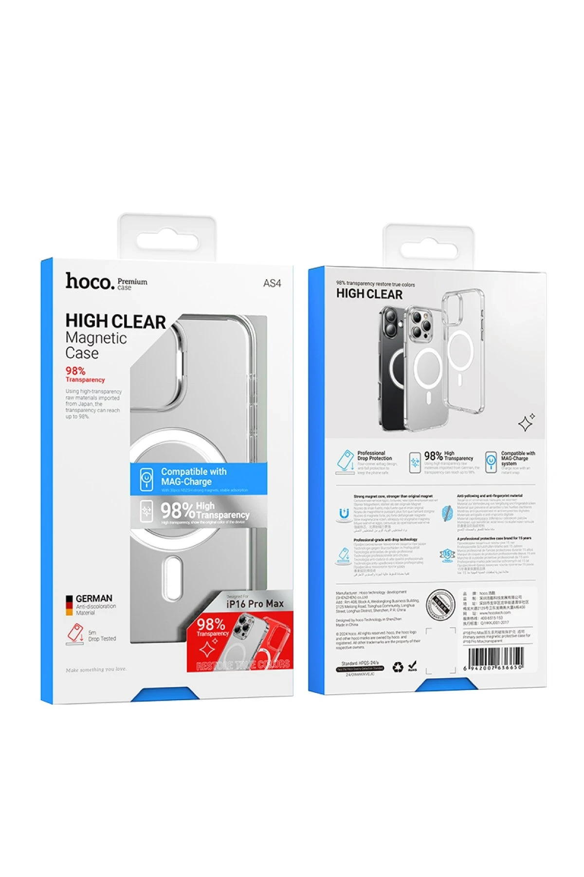 Hoco. iPhone 16 Pro Max Primary Şeffaf Magsafe Kapak