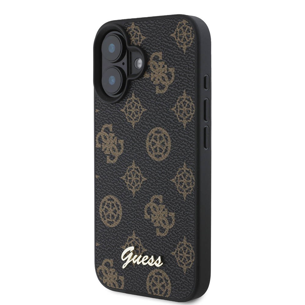 Apple iPhone 16 Plus Kılıf Guess Orjinal Lisanslı M-safe Şarj Özellikli Yazı Logolu Peony Kapak