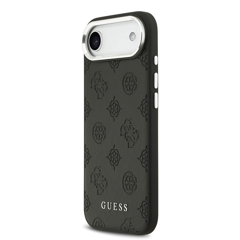 Apple iPhone 17 Air Kılıf Guess Orjinal Lisanslı M-safe Şarj Özellikli Sıcak Baskılı Klasik Yazı Logolu PU Deri Peony Kapak