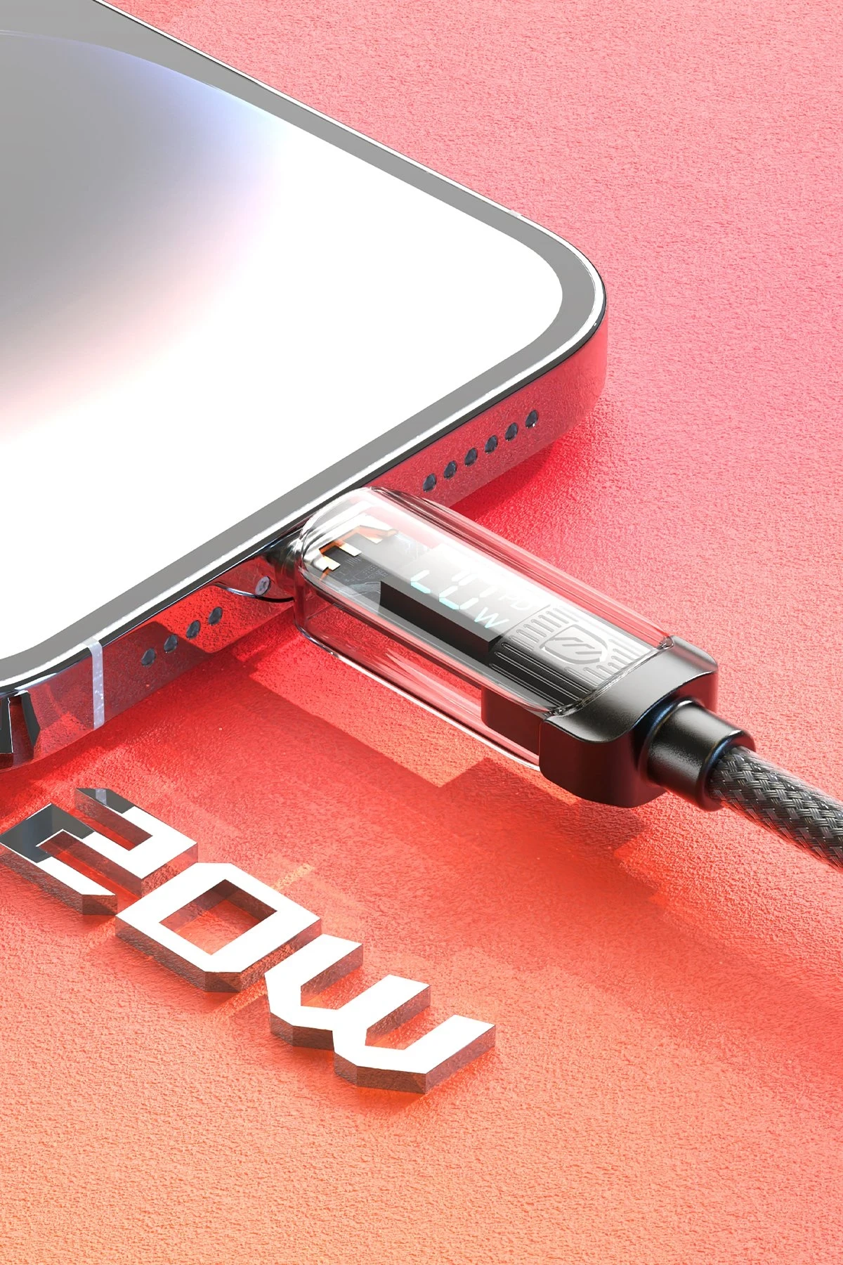 Earldom EC-189CL 1M 20W Dijital Göstergeli Type-C to Lightning PD Hızlı Şarj Kablosu