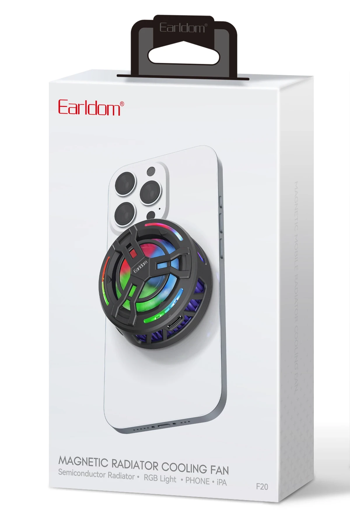 Earldom F20 Radyatör Telefon Soğutucu RGB Işıklı Manyetik Fan