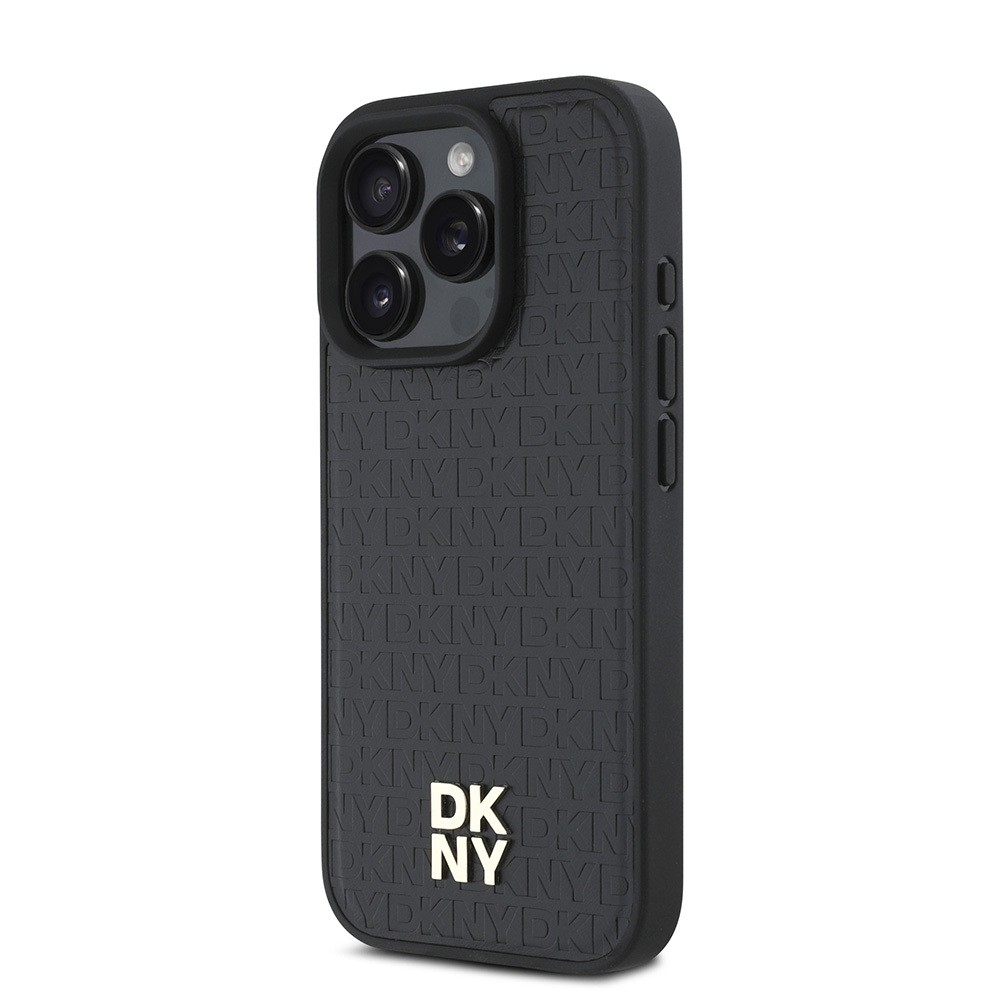 Apple iPhone 16 Pro Kılıf DKNY Orjinal Lisanslı M-safe Şarj Özellikli 3D Yazılı Repeat Pattern Kapak