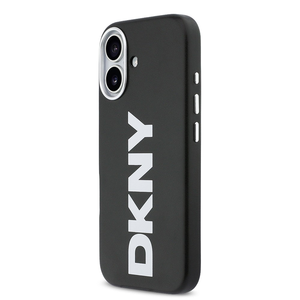 Apple iPhone 17 Kılıf DKNY Orjinal Lisanslı M-safe Şarj Özellikli PU Büyük Dikey Logolu Kapak