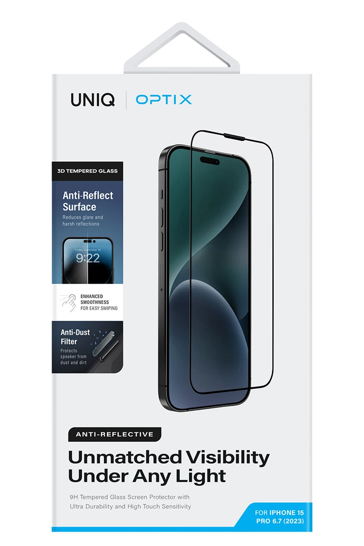 Uniq iPhone 15 Optix Anti Reflective Cam Ekran Koruyucu