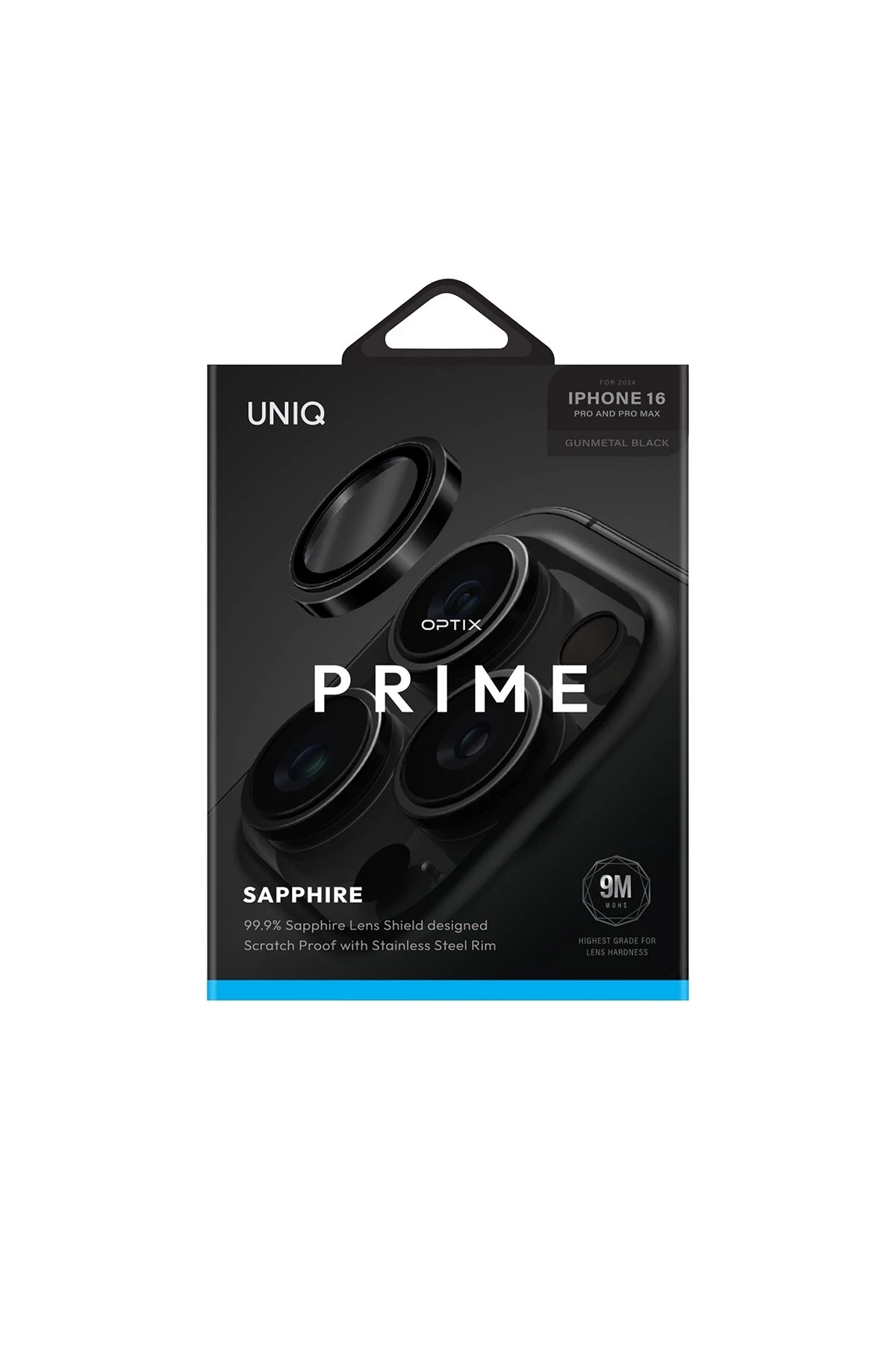 Uniq iPhone 16 Pro Max Optix Çelik Çerçeveli Sapphire Kamera Lens Koruyucu