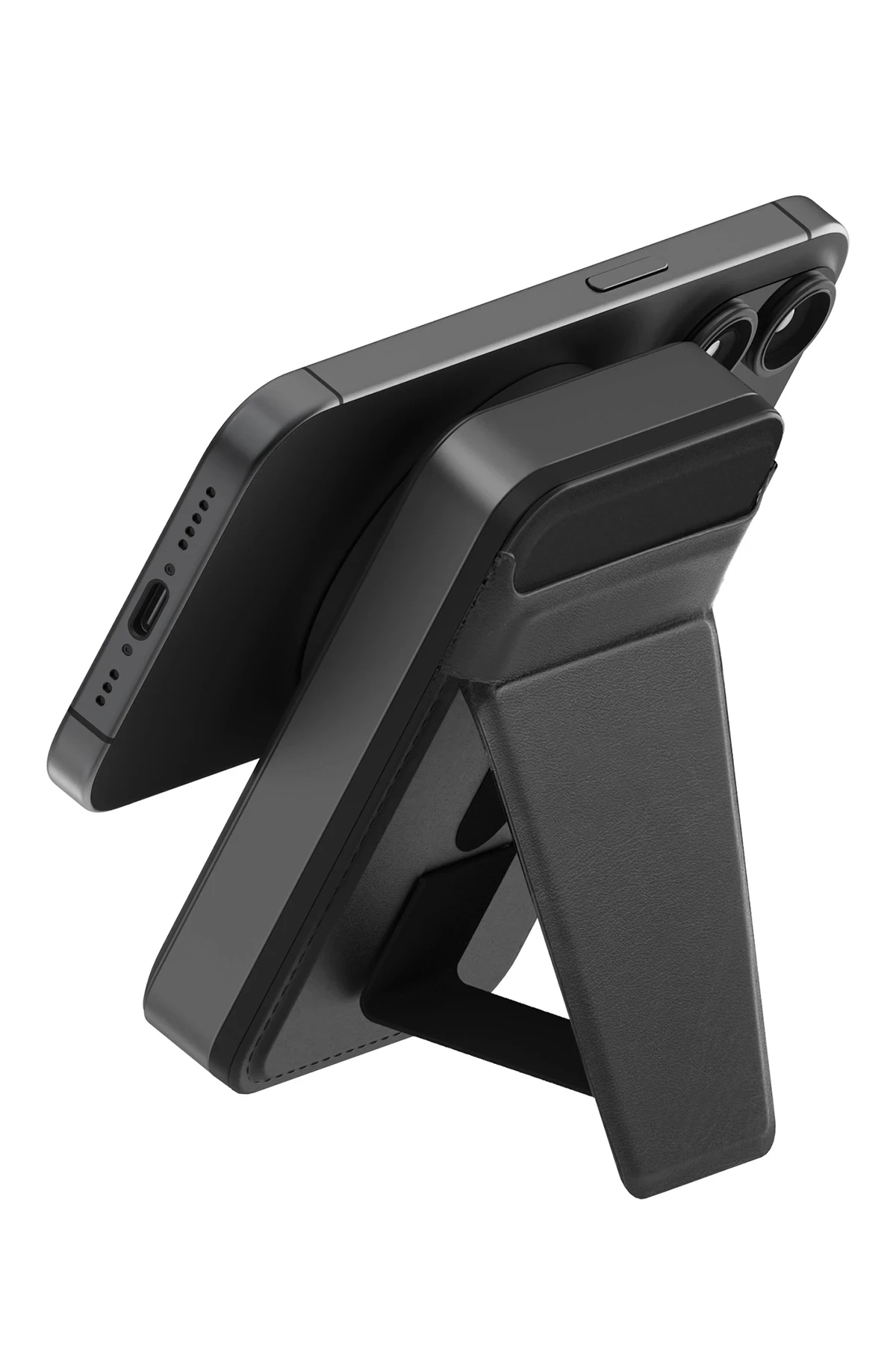 Energea MagWallet Card 10K 10.000 mAh 20W Type-C ve 15W Kablosuz Şarj Çıkışlı Ekstra Stant Özellikli Magsafe Kartlıklı PD Hızlı Şarj Magsafe Powerbank