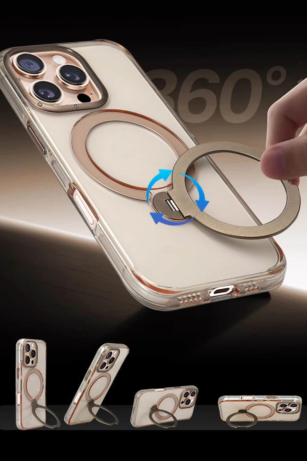 HDD Apple iPhone 15 Pro Max HBC-338 Andes Magsafe Standlı Kapak