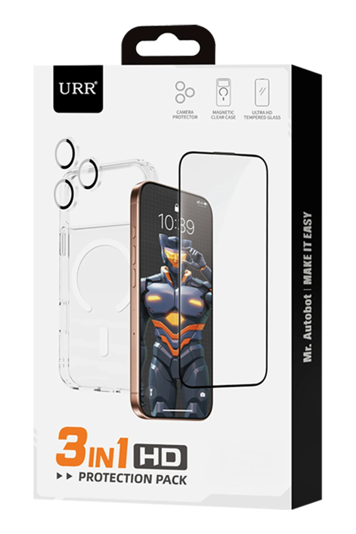 URR Apple iPhone 17 Crystal Clear Magsafe 3in1 Ekran Koruyucu ve Kamera Lens Koruyucu