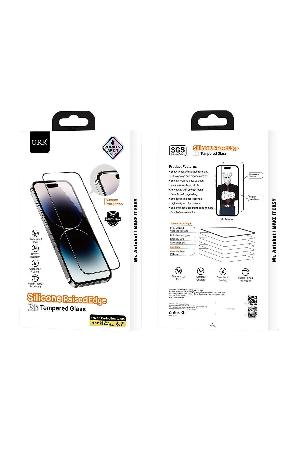 URR iPhone 15 Pro 3D Silikon Edge HD Cam Ekran Koruyucu
