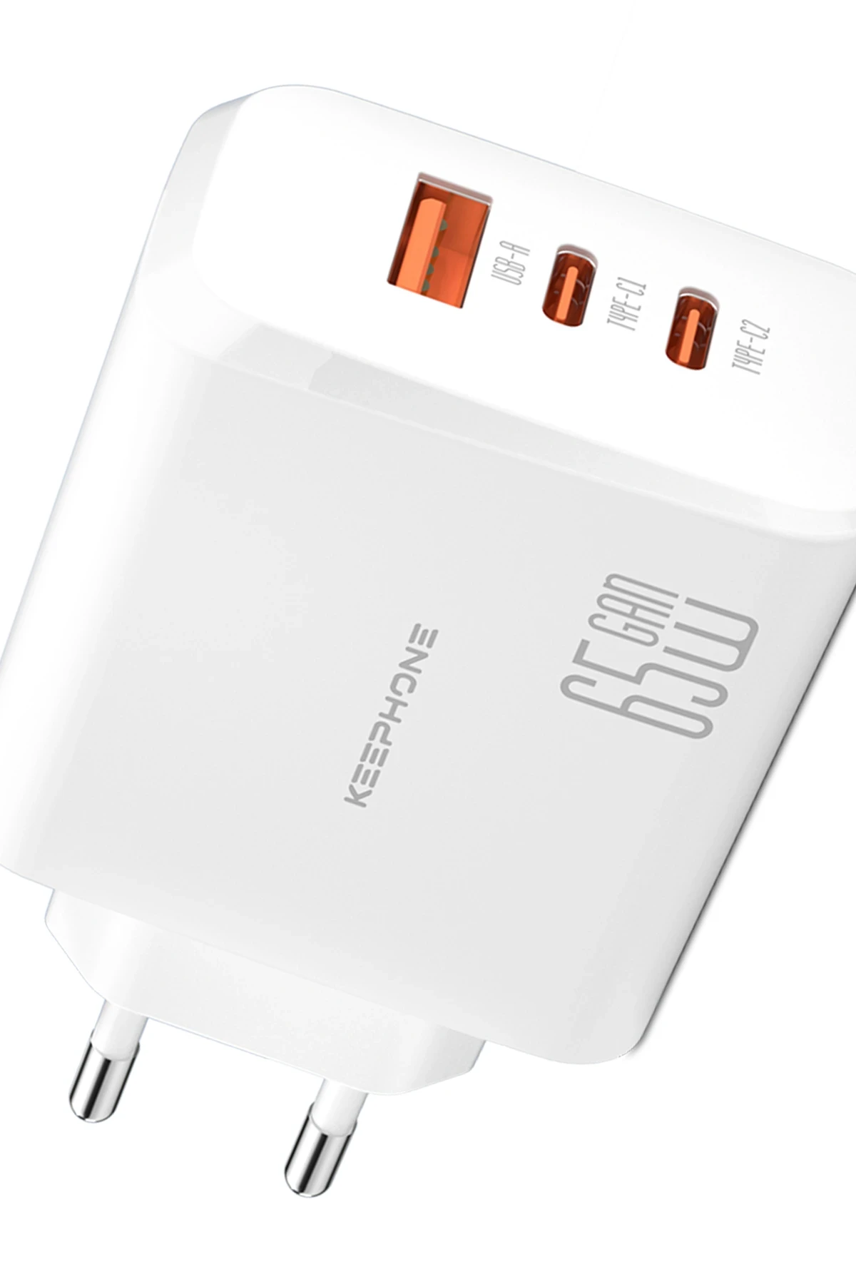 Keephone GaN Wall CH23121 2 Adet 65W Type-C ve 1 Adet 45W USB Çıkışlı GaN Şarj Cihazı