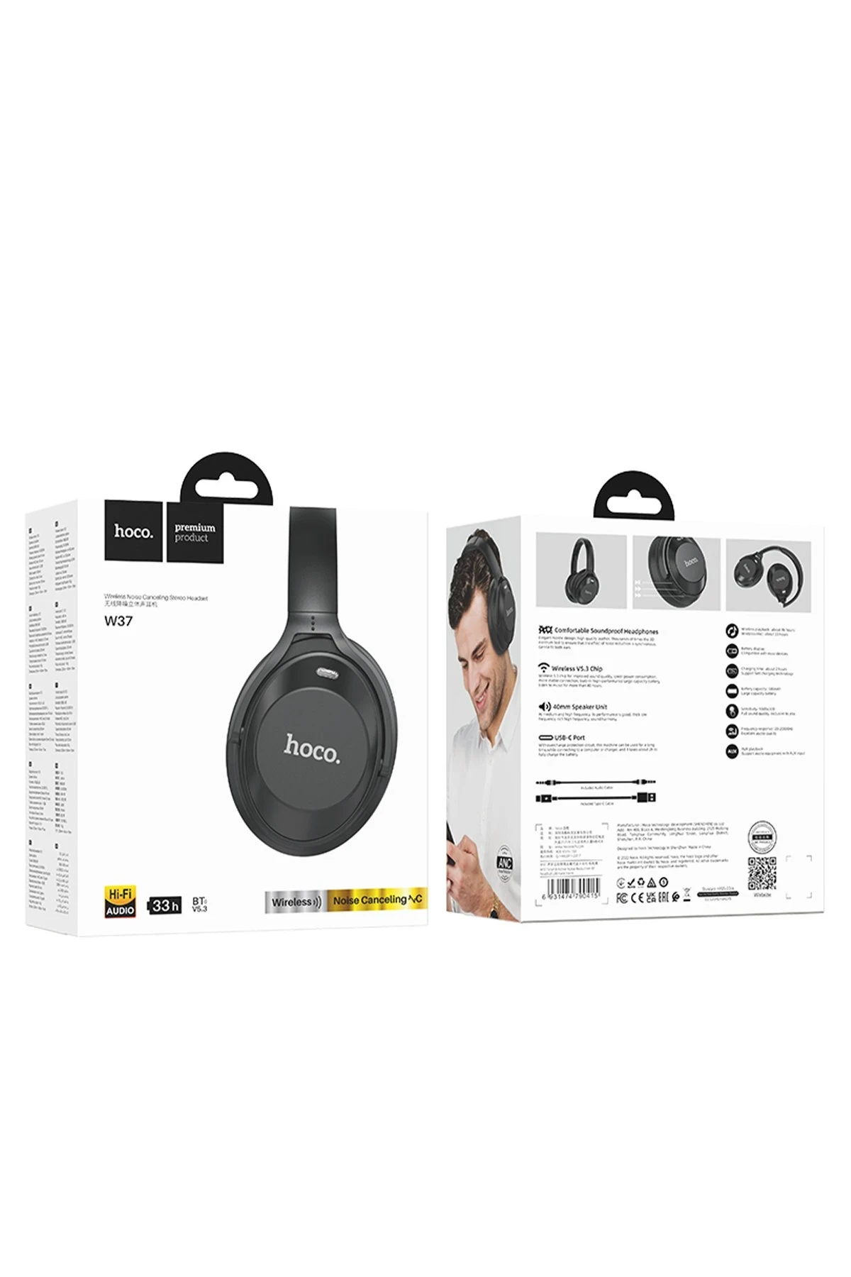 Hoco. W37 Aux Destekli Gürültü Engelleyicili Bluetooth Kablosuz Kulaklık