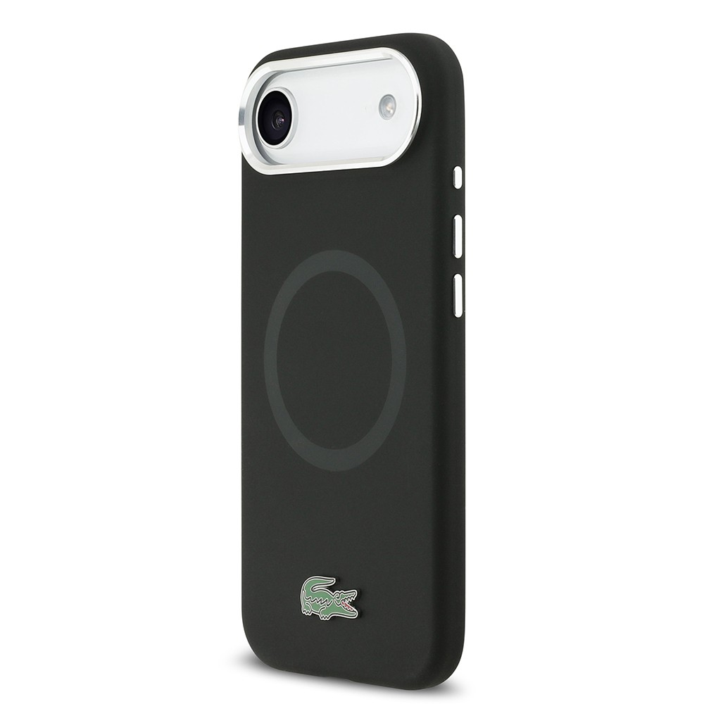 Apple iPhone 17 Air Kılıf Lacoste Orjinal Lisanslı M-safe Şarj Özellikli İkonik Logolu Metal Kamera Çerçeveli Silikon Kapak