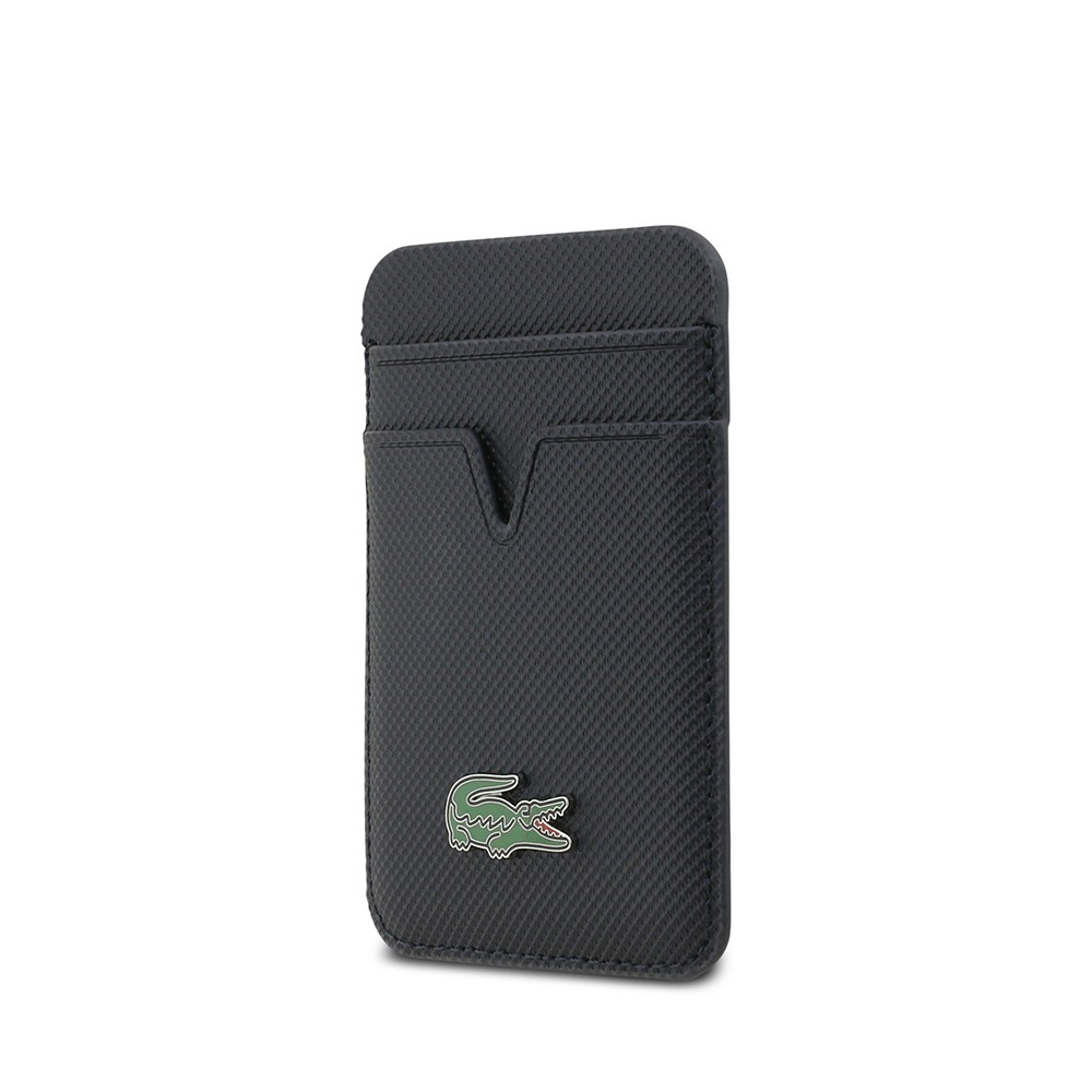 Apple iPhone 17 Pro Max Kılıf Lacoste Orjinal Lisanslı M-safe Şarj Özellikli PU Pike Desenli Metal Logolu Kartlıklı Kapak