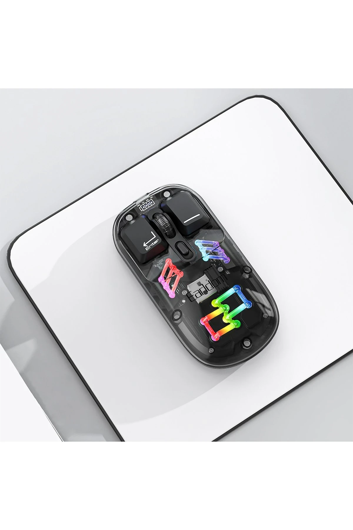 Earldom KM16 1600 DPI Sessiz Transparan Yapılı RGB Kablosuz Ofis Mouse