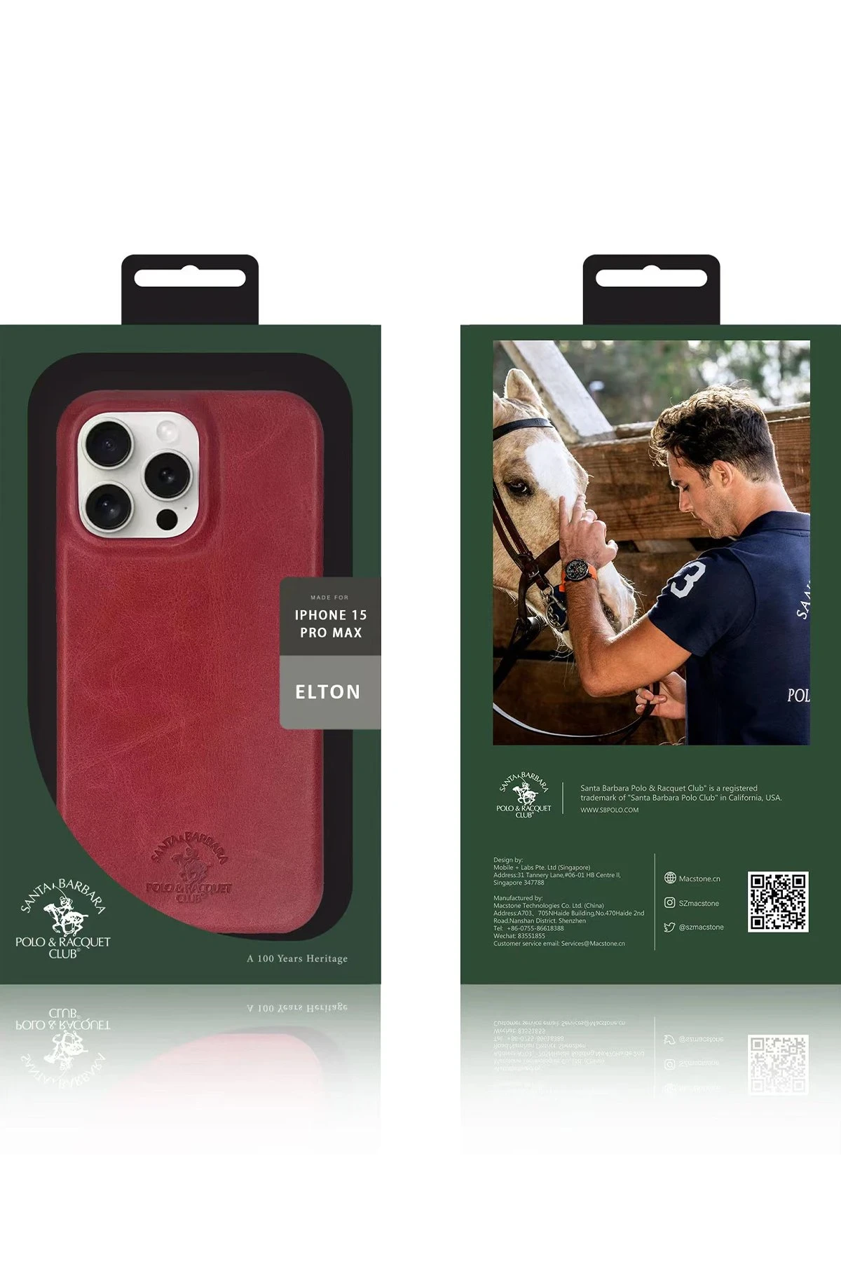 Santa Barbara Polo Racquet Club iPhone 15 Pro Max Elton Genuine Magsafe Deri Kapak
