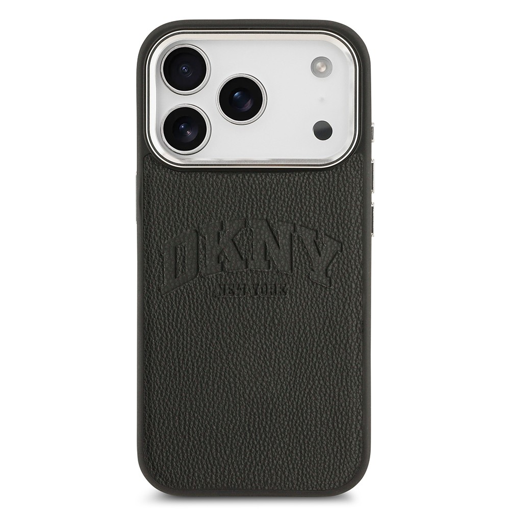 Apple iPhone 17 Pro Kılıf DKNY Orjinal Lisanslı M-safe Şarj Özellikli PU Deri Kabartmalı Kapak