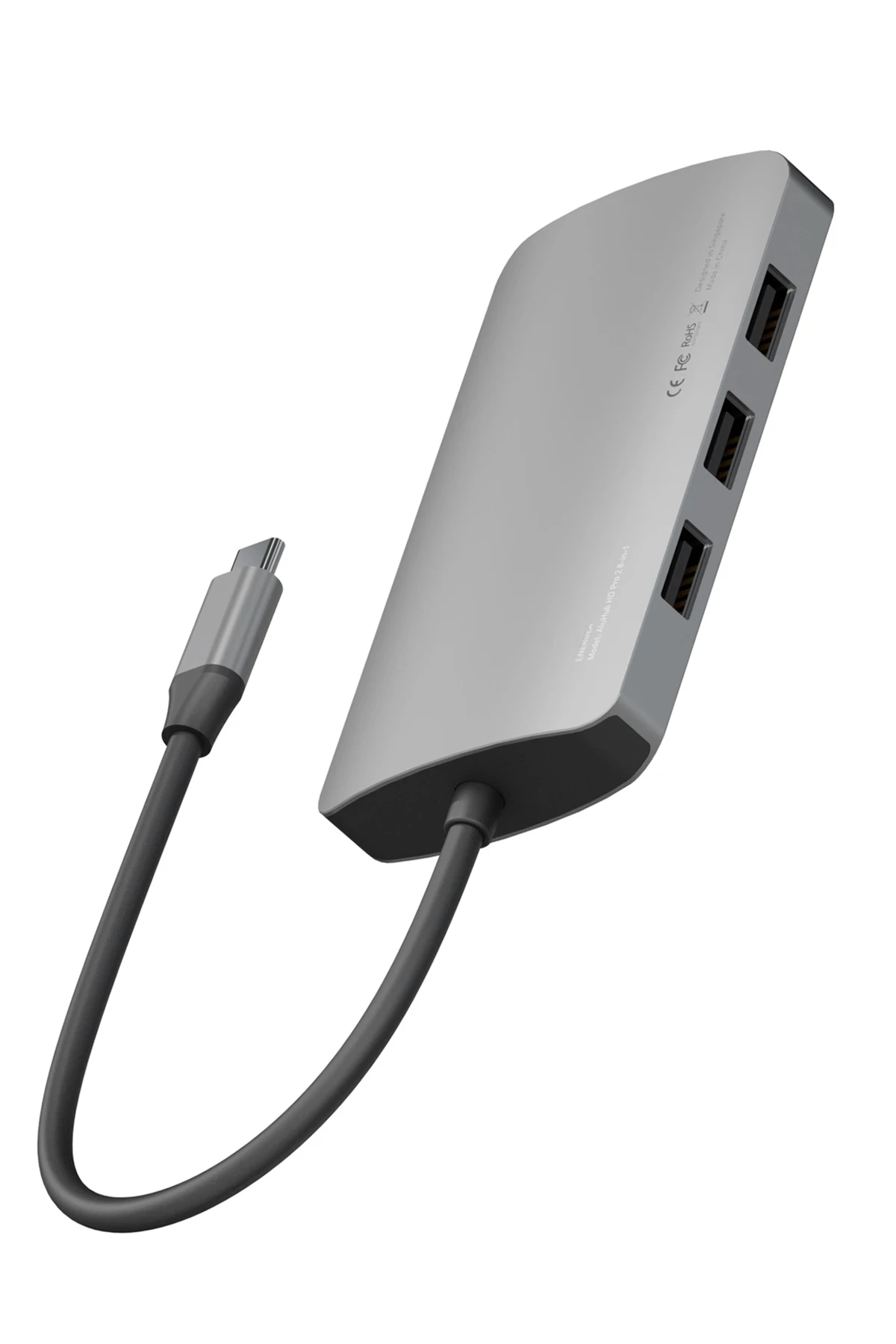 Energea AluHub HD Pro 2 100W Type-C PD Şarj Destekli 8in1 4K Hub Dönüştürücü