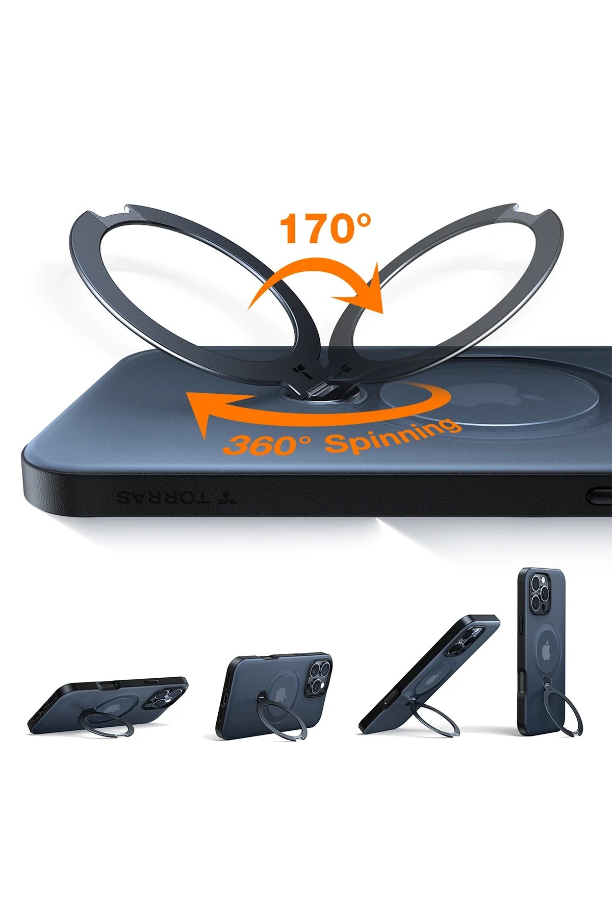 Torras Apple iPhone 16 Pro Max O Stand Spin Serisi Magsafe Kılıf