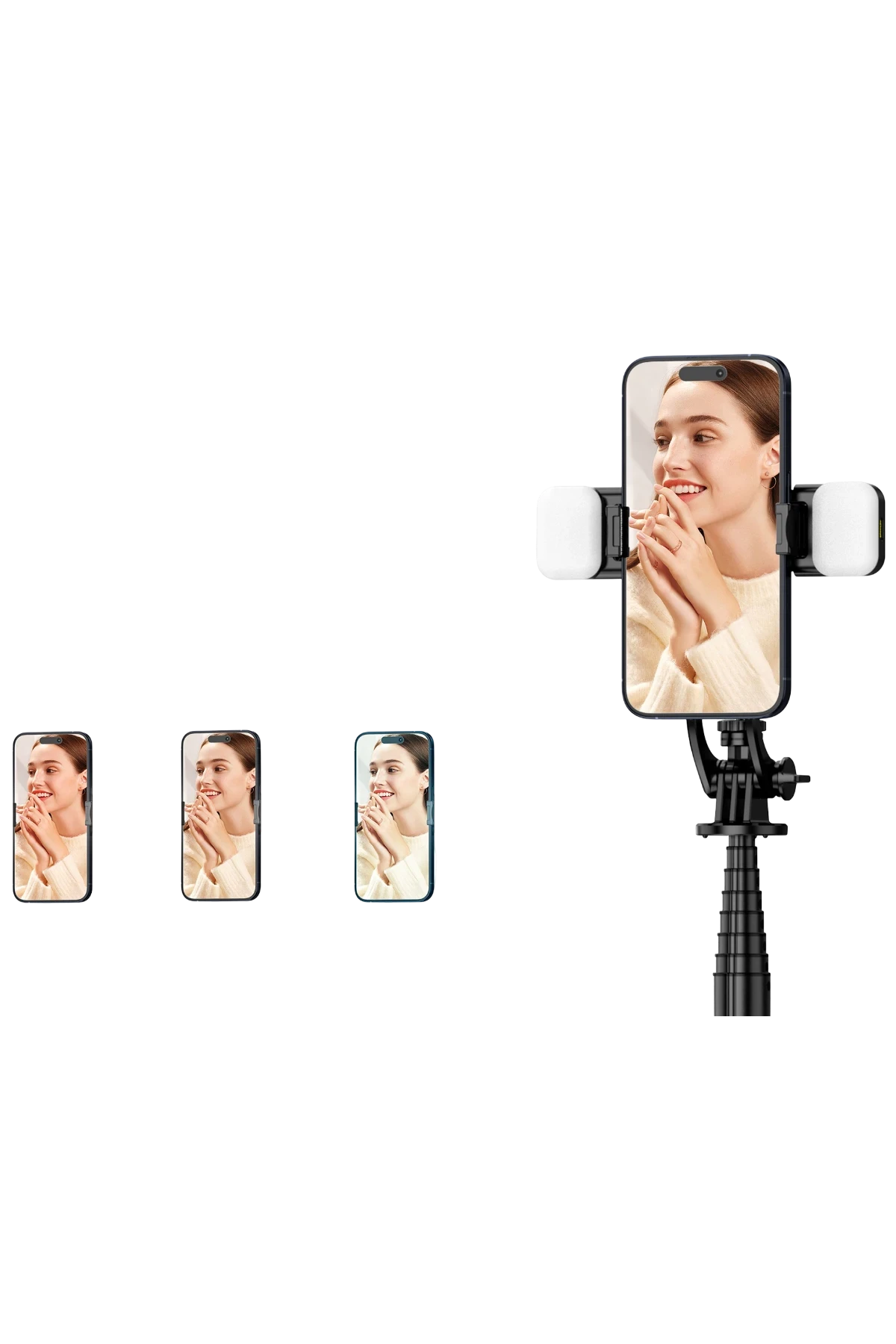 Keephone KP-LA01 Selfy 360 Derece Ayarlanabilir Led Işıklı 133.5cm BT Selfie Çubuğu