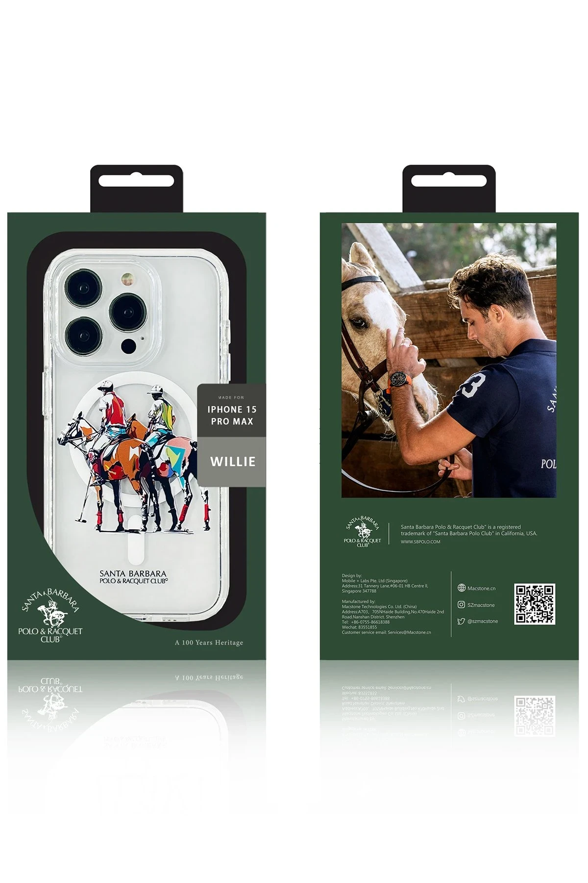 Santa Barbara Polo Racquet Club iPhone 15 Pro Max Willie Şeffaf Magsafe Kapak - Geometry