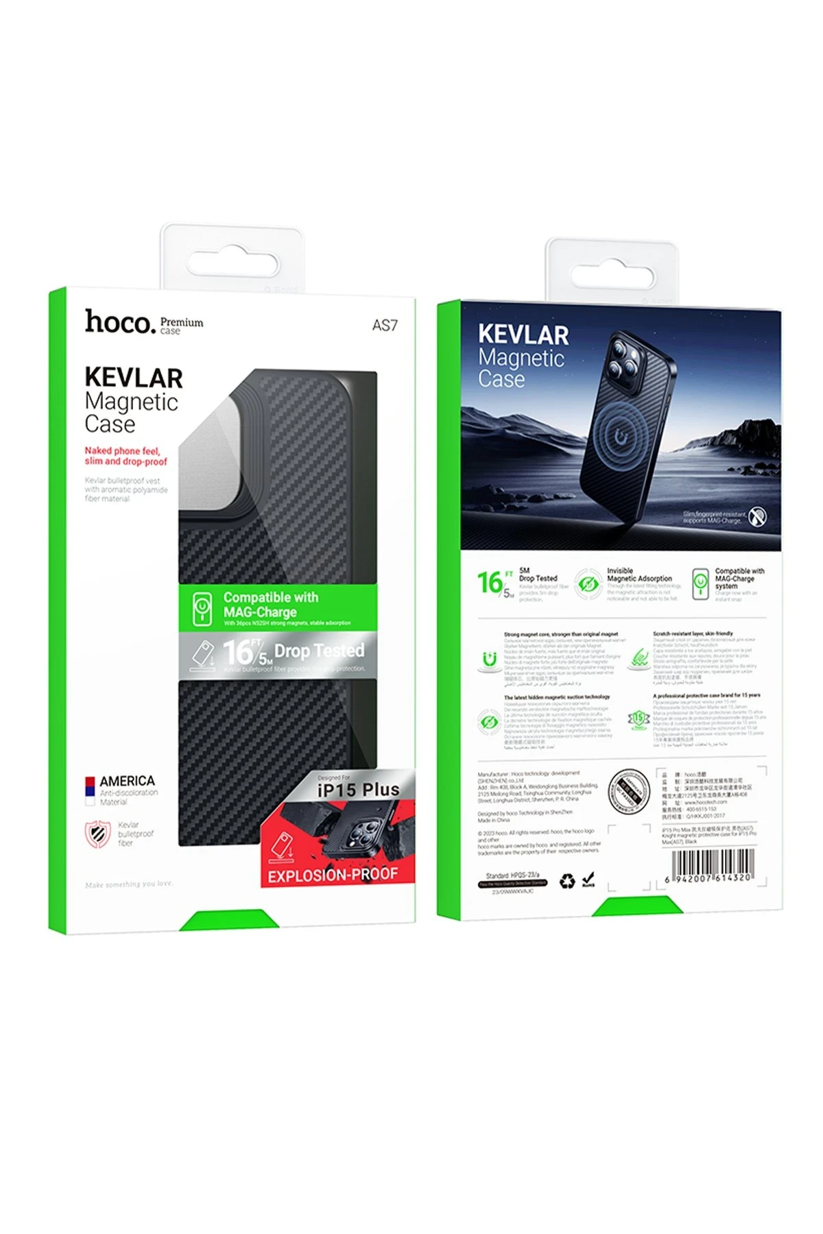 Hoco. iPhone 15 Knight Kevlar Magsafe Kapak