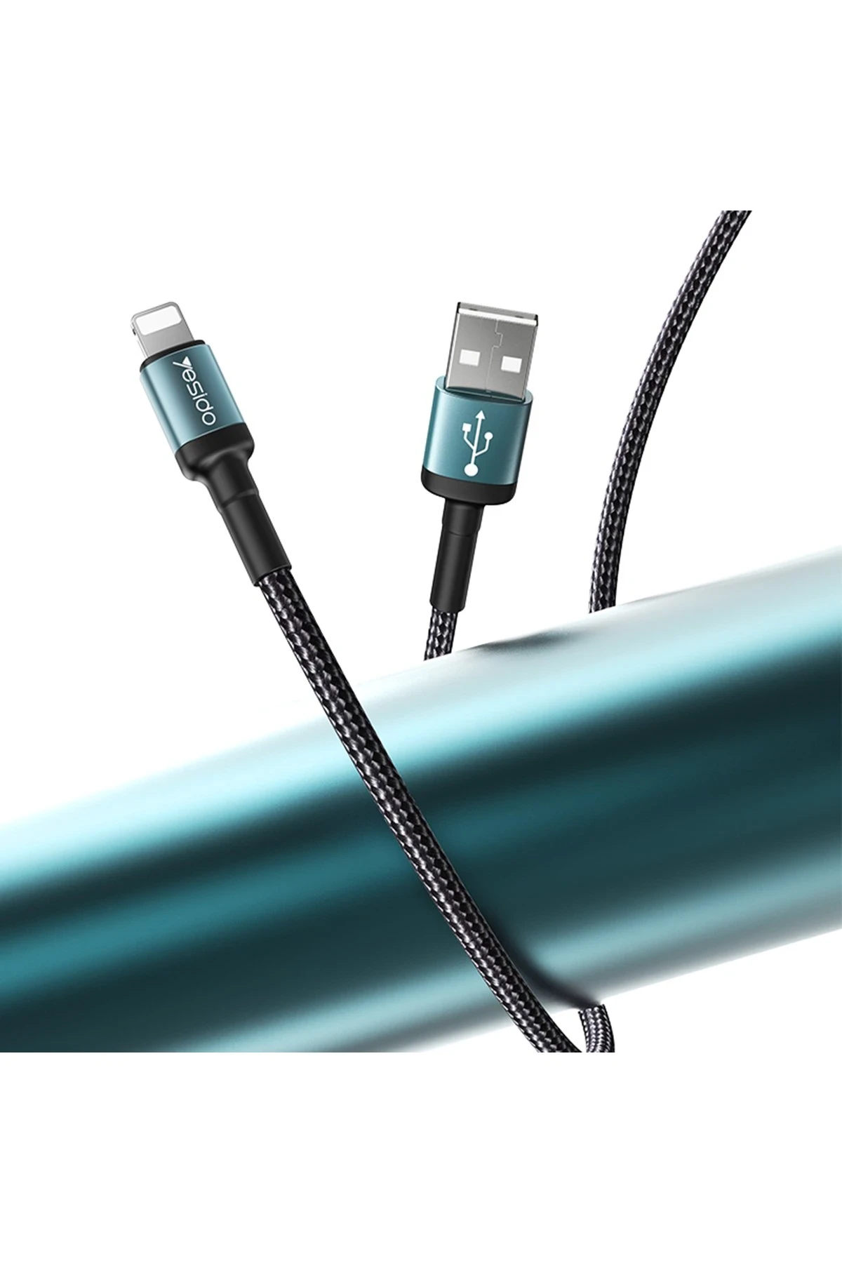 Yesido CA74 1.2M 2.4A Hasırlı Usb to Lightning Hızlı Şarj Kablosu
