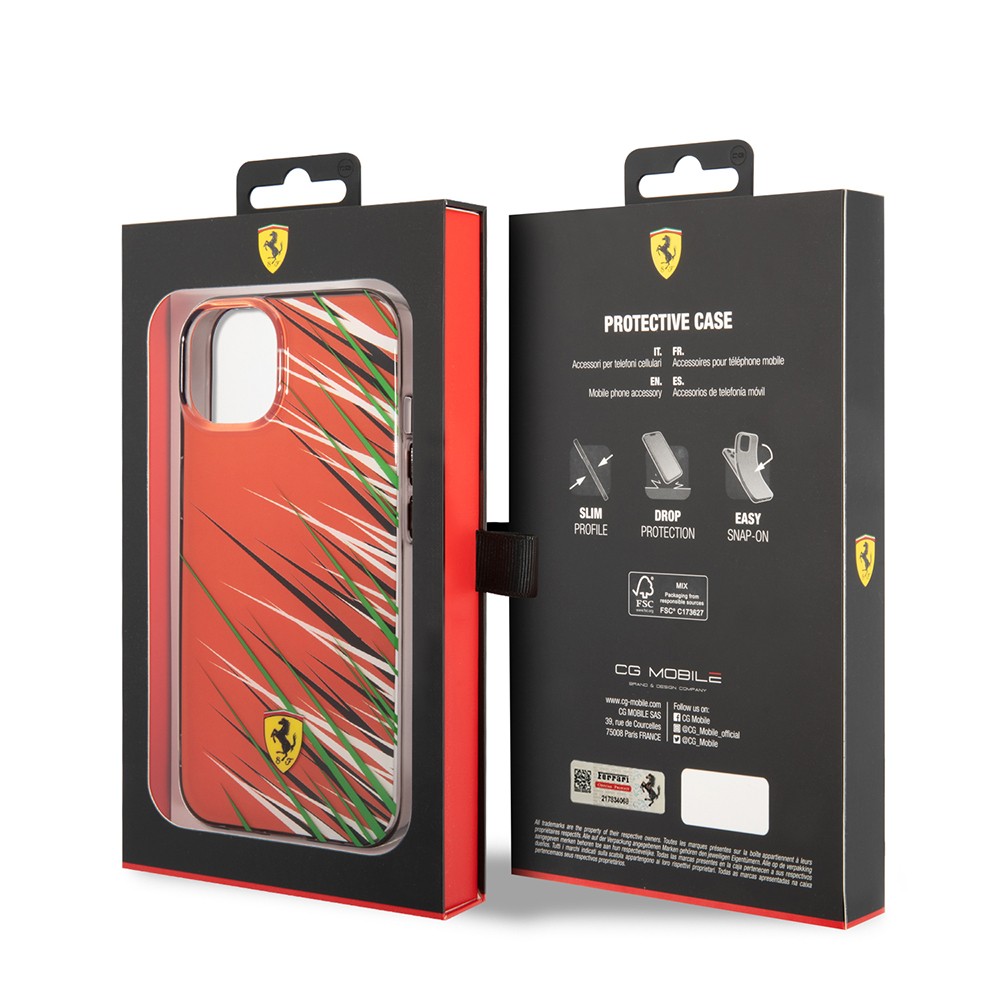 Apple iPhone 14 Kılıf Ferrari Orjinal Lisanslı Baskı Logolu Çimen Desenli Kapak