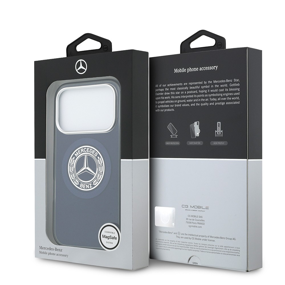 Apple iPhone 17 Pro Kılıf Mercedes Benz Orjinal Lisanslı M-safe Şarj Özellikli Çift Katmanlı PC Nostaljik Yıldız Dizayn Kapak