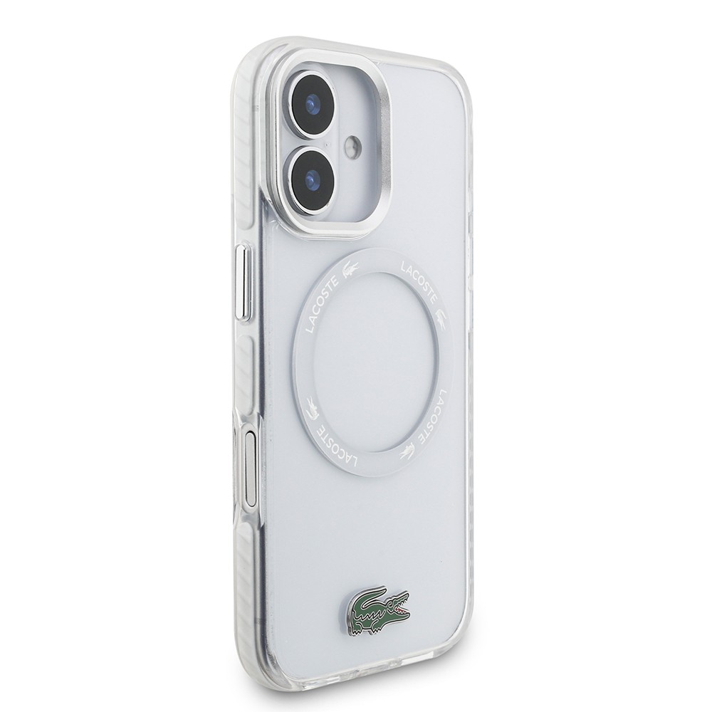 Apple iPhone 17 Kılıf Lacoste Orjinal Lisanslı M-safe Şarj Özellikli İkonik Timsah Logolu Buzlu Kapak