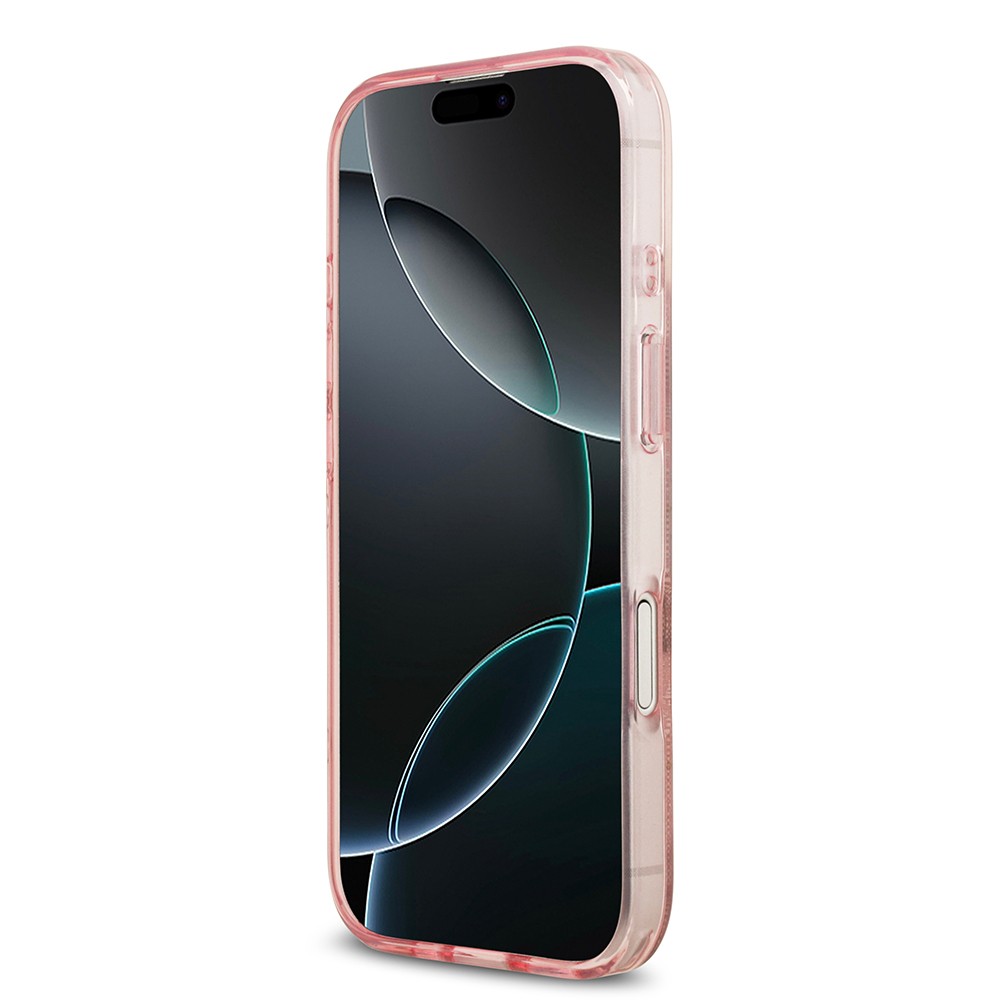 Apple iPhone 17 Kılıf Guess Orjinal Lisanslı M-safe Şarj Özellikli IML Peony ve 4G Desenli Klasik Logolu Kapak
