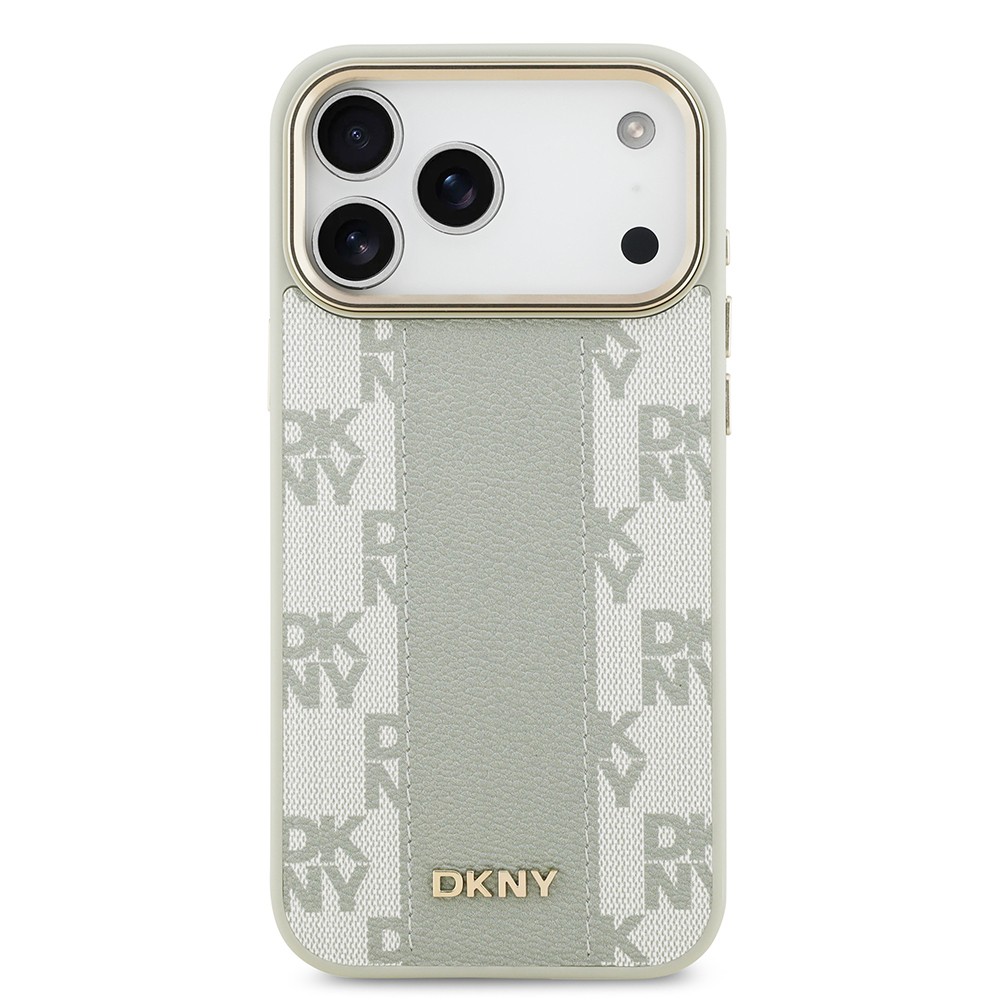 Apple iPhone 17 Pro Max Kılıf DKNY Orjinal Lisanslı M-safe Şarj Özellikli 3D Yazılı Checkered Pattern Kapak