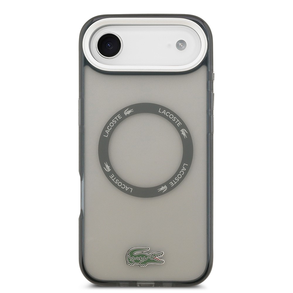 Apple iPhone 17 Air Kılıf Lacoste Orjinal Lisanslı M-safe Şarj Özellikli İkonik Timsah Logolu Buzlu Kapak