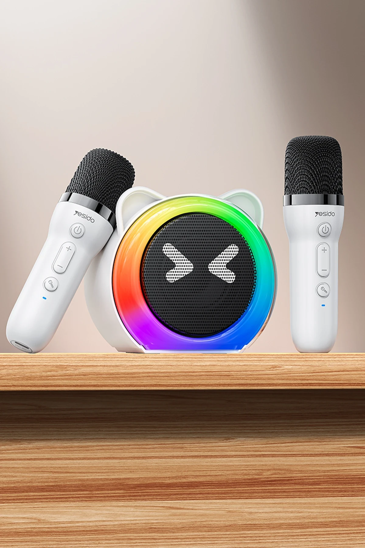 Yesido YSW36 2 Adet Karaoke Mikrofonlu BT 5.3 RGB Kablosuz Hoparlör