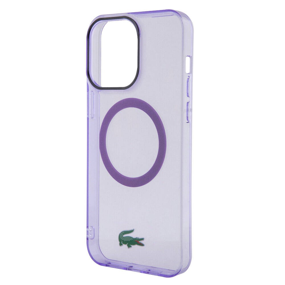 Apple iPhone 15 Pro Max Kılıf Lacoste Orjinal Lisanslı M-safe Şarj Özellikli İkonik Timsah Logolu Hard Parme Kapak