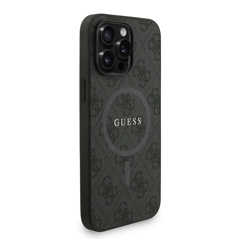 Apple iPhone 13 Pro Max Kılıf Guess Orjinal Lisanslı M-safe Şarj Özellikli PU Deri Bilek Askı İpli Yazı Logolu Kapak