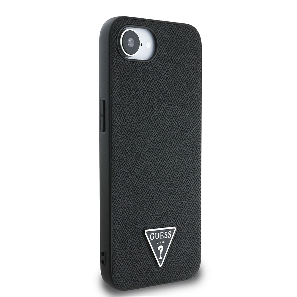 Apple iPhone 16E Kılıf Guess Orjinal Lisanslı M-safe Şarj Özellikli Grained Triangle Kapak