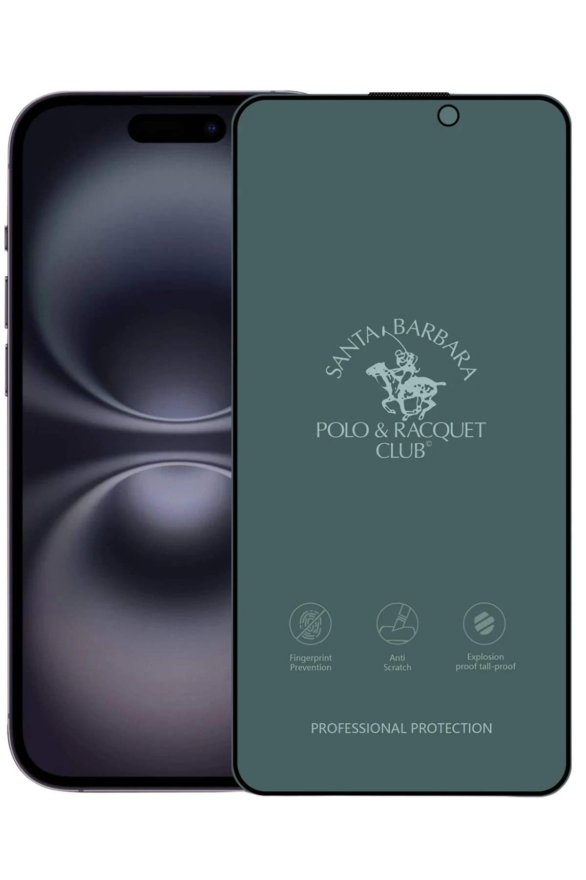 Santa Barbara Polo Racquet Club iPhone 16 3D Premium Hayalet Cam Ekran Koruyucu