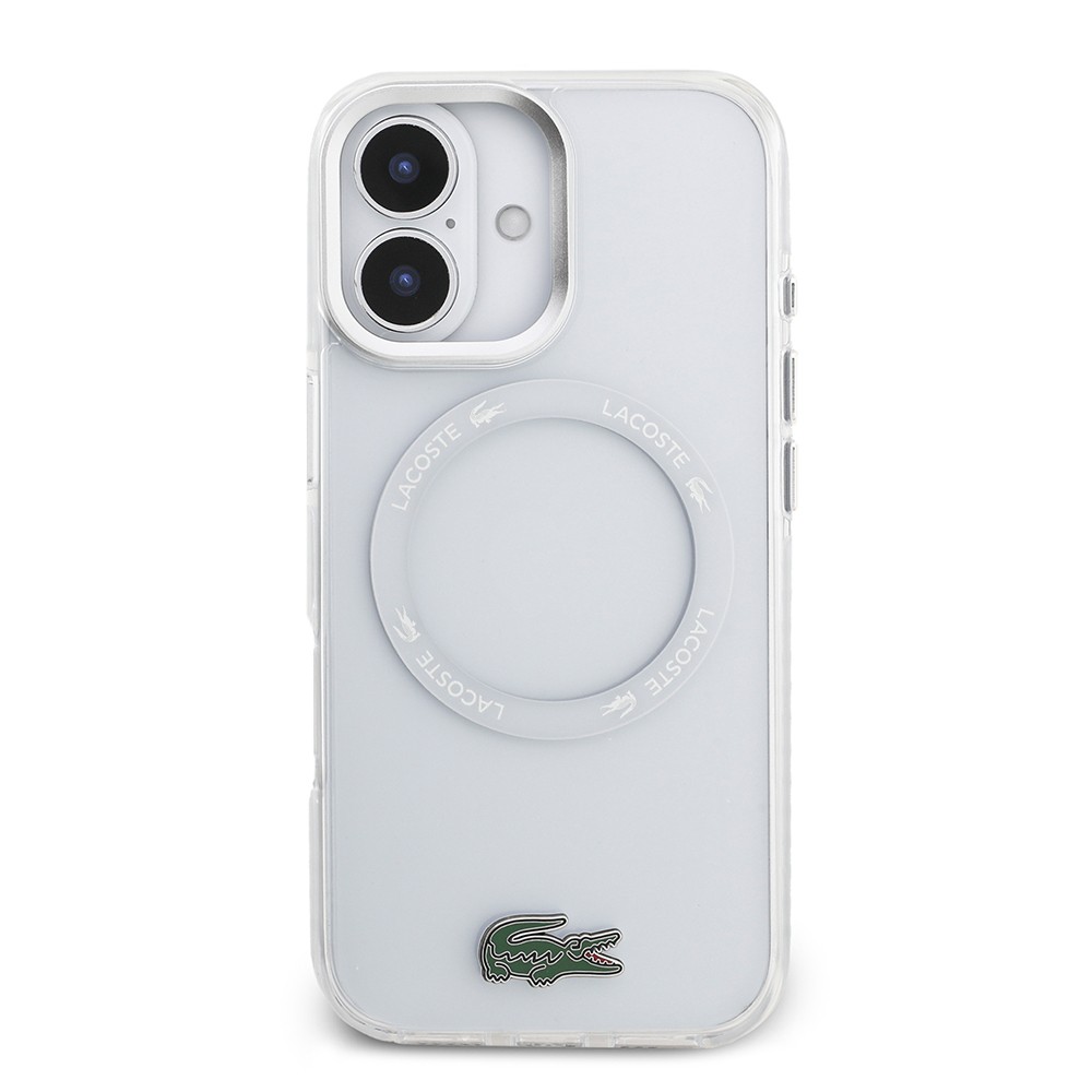 Apple iPhone 17 Kılıf Lacoste Orjinal Lisanslı M-safe Şarj Özellikli İkonik Timsah Logolu Buzlu Kapak