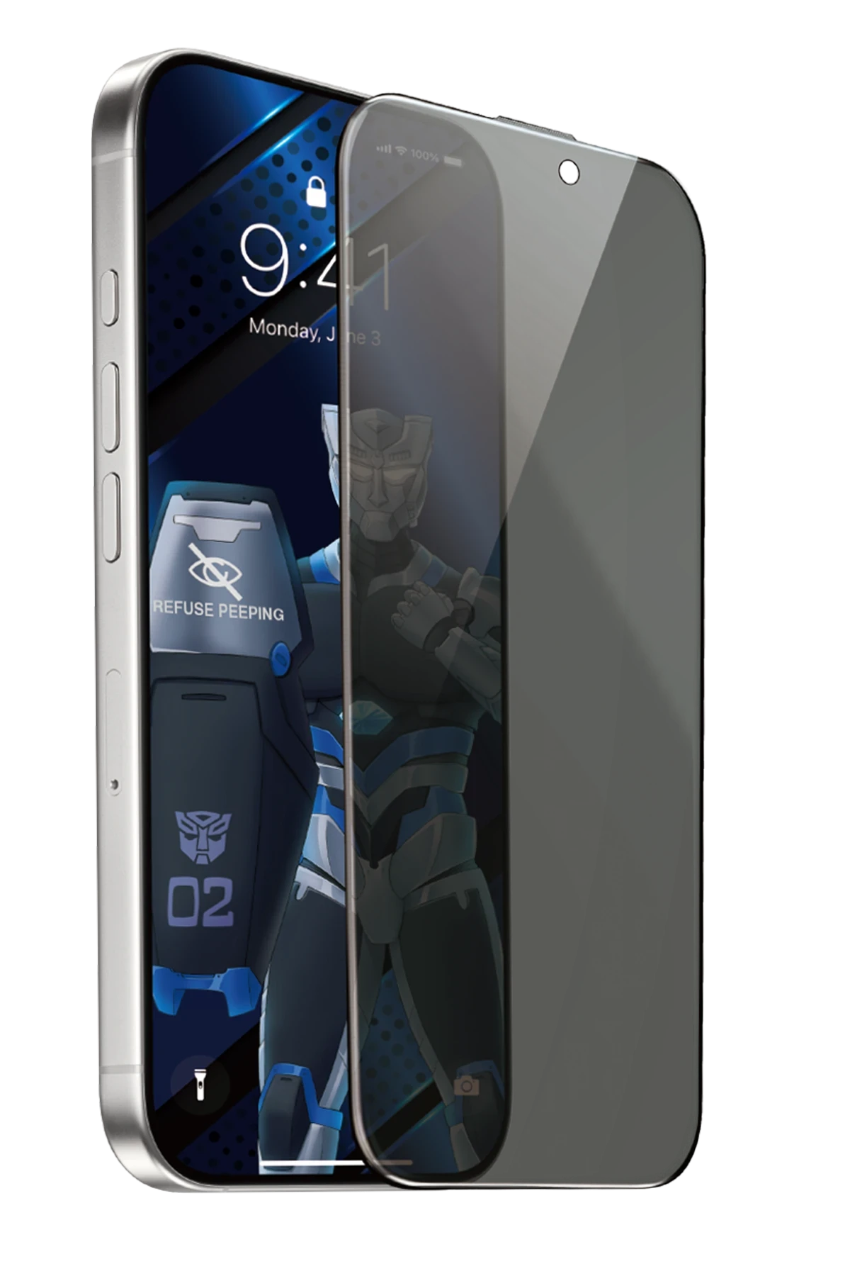 URR Apple iPhone 17 3D Anti-Peep Curved Hayalet Cam Ekran Koruyucu